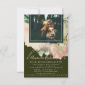 ブライダルシャワーフォトフローラ卒業カリグリーン 招待状 (正面)