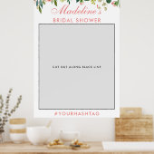 ブライダルシャワーフォトブースプロップ |ピンクフローラP ポスター (キッチン)