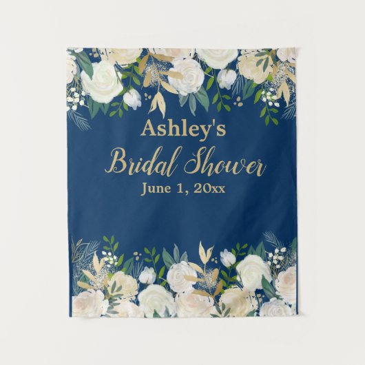 ブライダルシャワーフォトブース背景フォトプロップ金ゴールド タペストリー (正面)