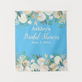 ブライダルシャワーフォトブース背景ブルードロッププロップ タペストリー