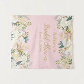 ブライダルシャワーフォトブース背景赤面ピンクプロップ タペストリー (正面(横))