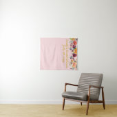 ブライダルシャワーフォトブース背景赤面ピンク金ゴールド タペストリー (インサイチュ(横))