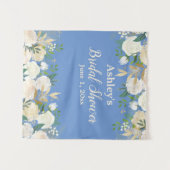 ブライダルシャワーフォトブースBackdrop Periwinkle金ゴールド タペストリー (正面(横))