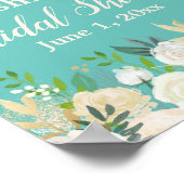 ブライダルシャワーフォトプロップターコイズ金ゴールド ポスター (角)