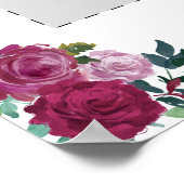 ブライダルシャワーフォトプロップ |水色フローラパーティー ポスター (角)