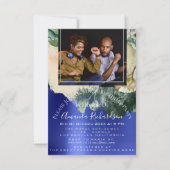 ブライダルシャワーフォトマルーンフローラ誕生日パーティー 招待状 (正面)