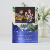 ブライダルシャワーフォトマルーンフローラ誕生日パーティー 招待状 (スタンド正面)