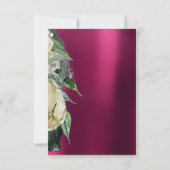 ブライダルシャワーフォトマルーンフローラ誕生日マルサラ 招待状 (裏面)