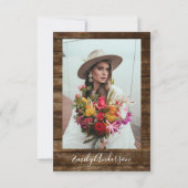 ブライダルシャワーフォトユーカリ素朴ウッド 招待状 (裏面)