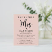 ブライダルシャワーフューチャーミセス赤面ピンク招待状 (スタンド正面)
