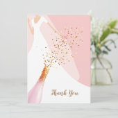 ブライダルシャワーフラットバラクォーツピンク サンキューカード (スタンド正面)