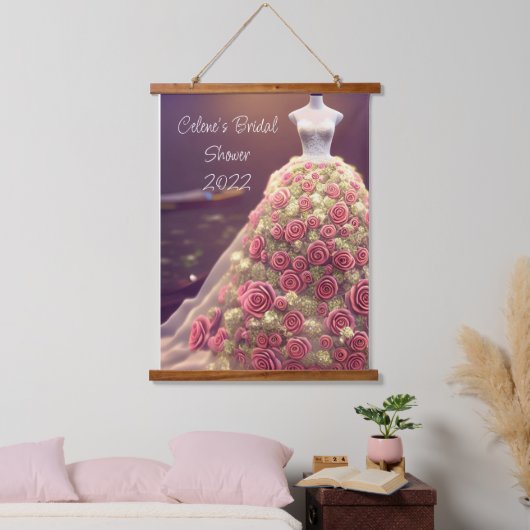 ブライダルシャワーフラワードレぶら下がったスのタペストリー 吊り下げ型タペストリー (寝室)