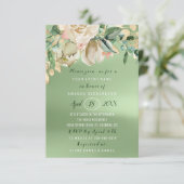 ブライダルシャワーフラワーブランチグリーナリー金ゴールドバラ 招待状 (スタンド正面)