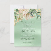 ブライダルシャワーフラワーブランチミントウォーターのカラー金ゴールド 招待状 (正面)