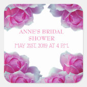 ブライダルシャワーフラワー魔法 スクエアシール (正面)