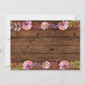 ブライダルシャワーフローラウッドジャーズピンク旅程 招待状 (裏面)