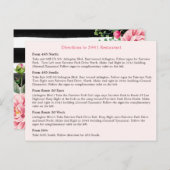 ブライダルシャワーフローラストライプレストランの方向 インビテーションポストカード (正面/裏面)