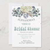 ブライダルシャワーフローラダスティブルーディスコボール 招待状 (正面)