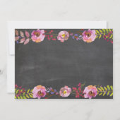 ブライダルシャワーフローラチョークジャーズピンク旅程 招待状 (裏面)