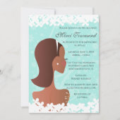 ブライダルシャワーフローラティファニーティール（緑がかった色） 招待状 (正面)