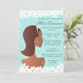 ブライダルシャワーフローラティファニーティール(緑がかった色) 招待状 (スタンド正面)