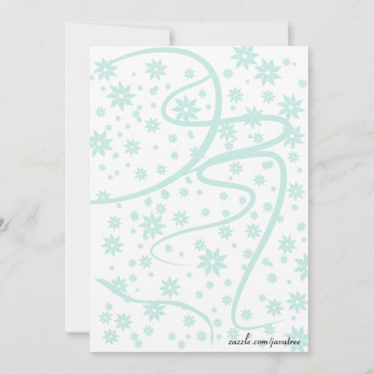 ブライダルシャワーフローラティファニーティール（緑がかった色） 招待状 (裏面)