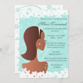 ブライダルシャワーフローラティファニーティール(緑がかった色) 招待状 (正面/裏面)