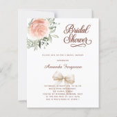 ブライダルシャワーフローラバラ金ゴールドの招待 (正面)
