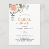 ブライダルシャワーフローラバラ金ゴールドユーカリ ポストカード (正面)