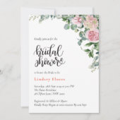 ブライダルシャワーフローラバラ 招待状 (正面)