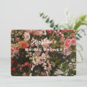 ブライダルシャワーフローラピンクと白の花名 招待状 (スタンド正面)