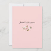 ブライダルシャワーフローラピンクフラットアナウンスメントカード 案内状 (裏面)
