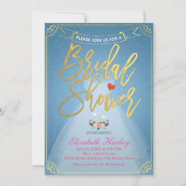 ブライダルシャワーフローラブライドドレスダイヤモンドリングや輪ブルー 招待状
