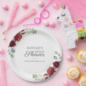 ブライダルシャワーフローラブルガンディウォーターのカラー赤面 ペーパープレート (パーティー)