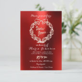 ブライダルシャワーフローラブルゴーニュリースピンクローズ 招待状 (スタンド正面)