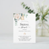 ブライダルシャワーフローラユーカリ緑モダン ポストカード (スタンド正面)