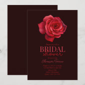 ブライダルシャワーフローラレッドローズエレガントブライダルショウ 招待状 (正面/裏面)
