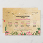 ブライダルシャワーフローラ旅程バチェロレッテ招待状 招待状 (正面/裏面)