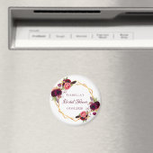 ブライダルシャワーフローラ金ゴールドジオホワイトブルゴーニュ マグネット (インサイチュ (食洗機))