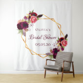 ブライダルシャワーフローラ金ゴールド幾何学的ブルゴーニュ名 タペストリー (インサイチュ)