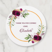 ブライダルシャワーフローラ金ゴールド幾何学的燃焼 フェイバータグ (裏面)