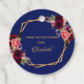 ブライダルシャワーフローラ金ゴールド幾何学的燃焼 フェイバータグ (裏面)