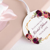 ブライダルシャワーフローラ金ゴールド幾何学的燃焼 フェイバータグ