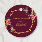 ブライダルシャワーフローラ金ゴールド幾何学的燃焼 フェイバータグ (裏面)