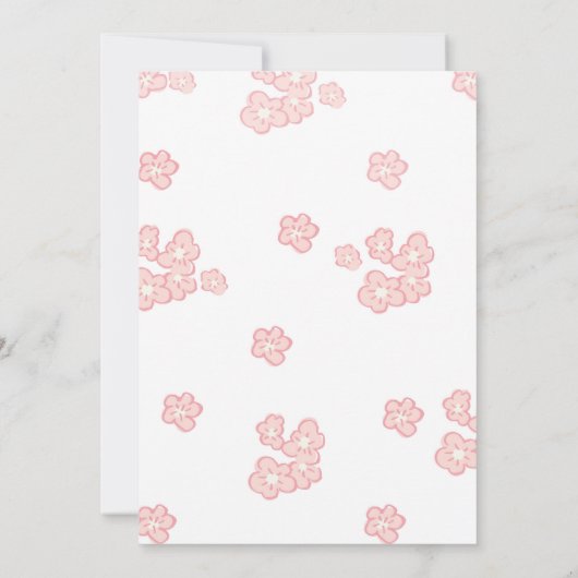 ブライダルシャワーフローラ|ピンクと金ゴールドグリッター 招待状 (裏面)