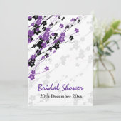 ブライダルシャワーフ日本のラワーズパープル 招待状 (スタンド正面)