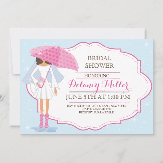 ブライダルシャワーブライド傘招待状 招待状 (正面)