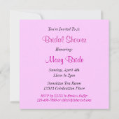 ブライダルシャワーブラッククロスカスタム招待状 招待状 (裏面)