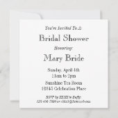 ブライダルシャワーブラッククロスカスタム招待状 招待状 (裏面)