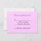 ブライダルシャワーブラッククロスズRSVP招待状 出欠カード (裏面)